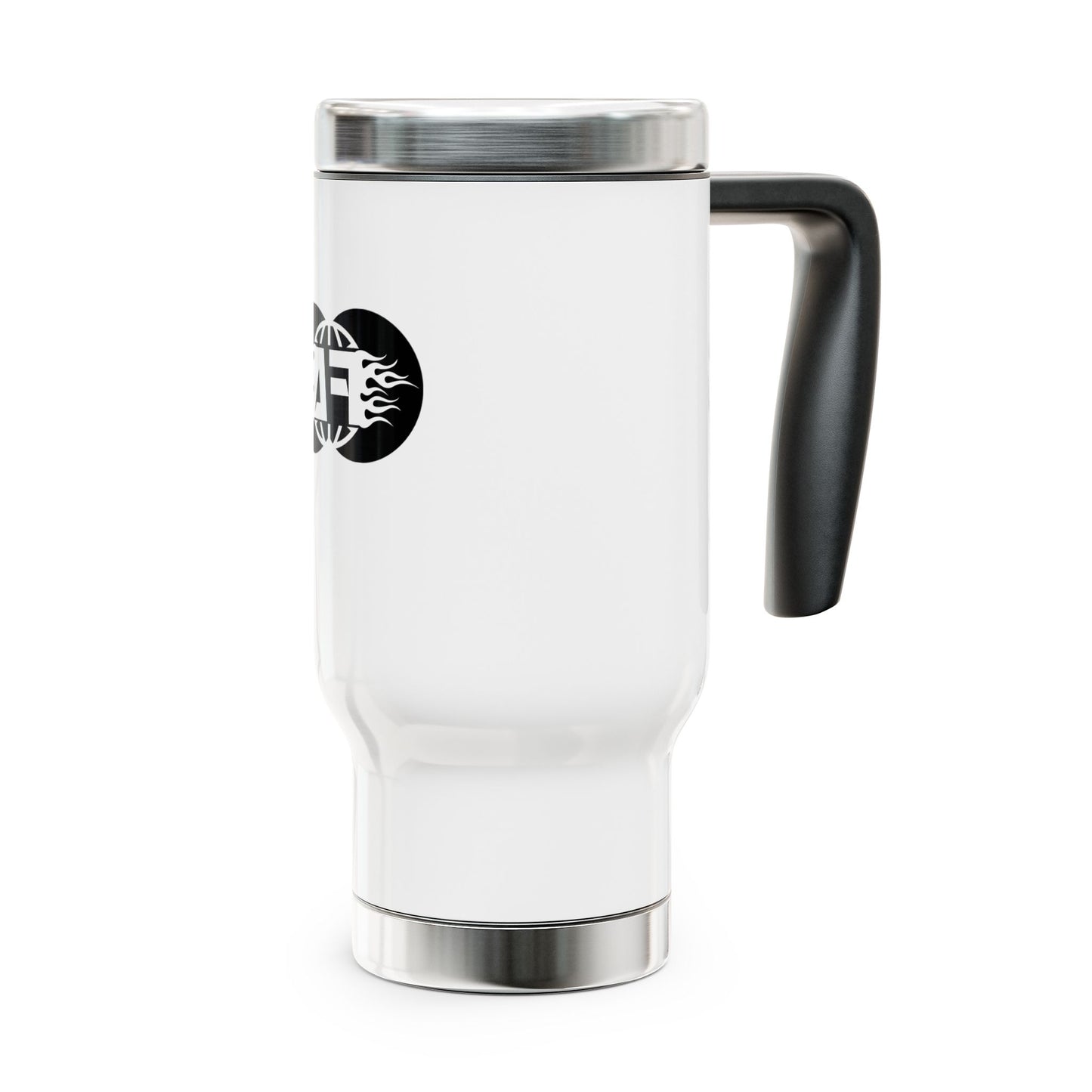 "Fast World" Stainless Steel Travel Mug W/ Handle