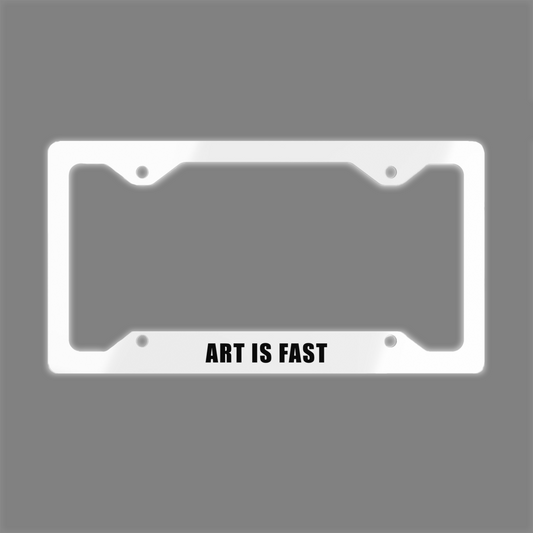 White "Art Is Fast" Plate Frame