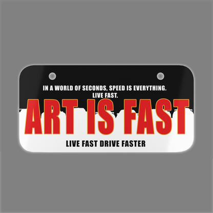 Art Is Fast "Live Fast" Bike Plate